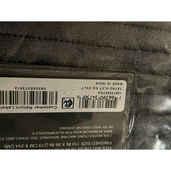 Hudson Park Collection Textured Velvet Coverlet, King Drak Gray New MSRP $565 - Picture 8 of 9